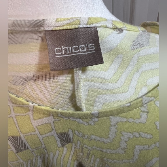 Chico’s Mid Sleeve Sheer High Low Hem Split Back Blouse - Picture 4 of 4